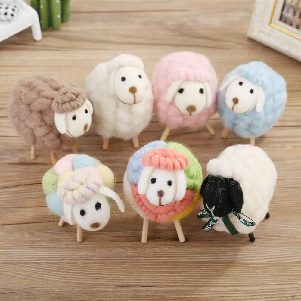 

Handmade wool felt sheep ornaments Christmas tree pendant decorations creative ins bedroom desktop home furnishings