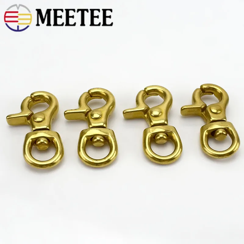 2/5/10pcs Solid Brass Lobster Clasps Swivel Metal Buckles Dog Collar Webbing Buckle Hooks Luggage Hardware Accessories ZK659 | Дом и сад