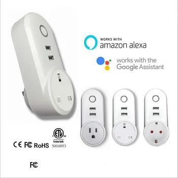 

Alexa Voice WiFi Smart home switch Socket APP mobile phone Telecontrol timing EU/AU/UK/US standard socket