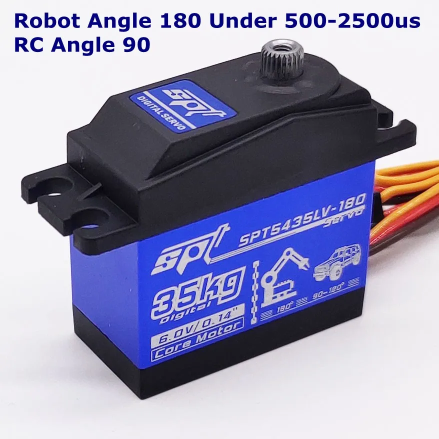 SPT5435LV SPT5535LV 35 кг большой крутящий момент цифровой стандартный сервопривод водонепроницаемый для 1:8 1:10 RC автомобиль альпинист самолет металлический чехол - Цвет: 35kg Angle 180