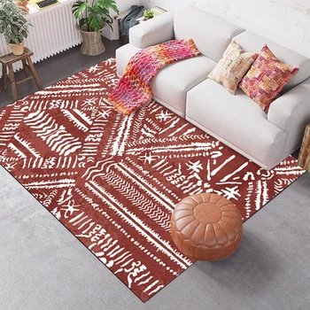 

Indian National Style Rectangle Decor Carpet for Living Room Bedroom Anti-Slip Floor Mat Kitchen Area Rugs Kids Play Game Tapete
