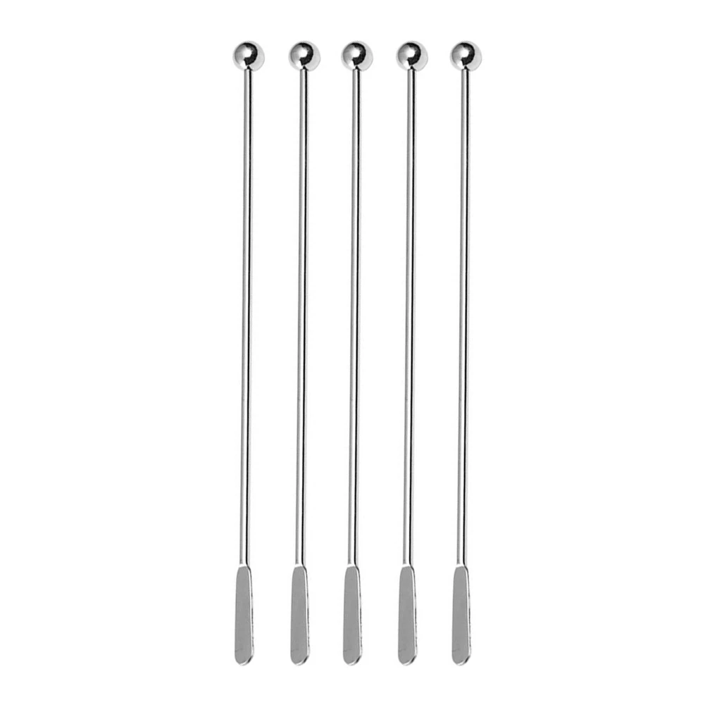 5Pcs Party Lightweight Bar Supplies Restaurant Stir Stick Cocktail Mixing Portable Swizzle Hotel Stainless Steel Kitchen Home