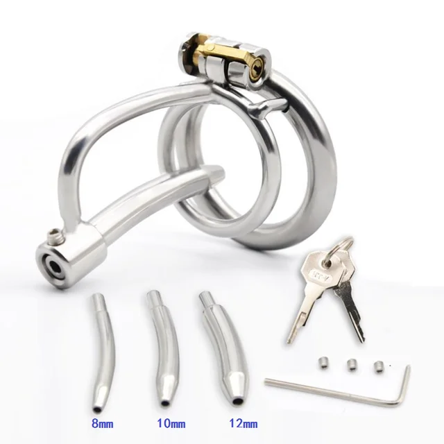 Jaula de castidad para hombre, dispositivo de acero inoxidable, anillo para  pene con cerradura, Juguetes sexuales BDSM Sissy - AliExpress