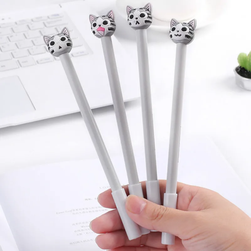 

20 Pcs Cute Cat Gel Pens 0.5mm Black Ink Kawaii Korean Neutral Pen Stationery Set Creative Gift School Office Supply