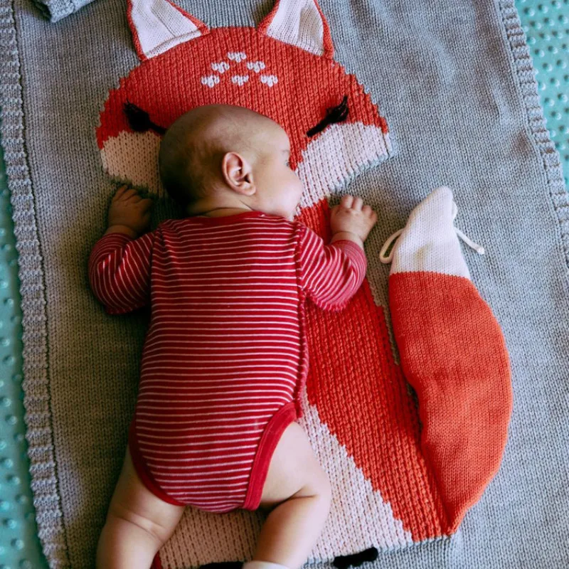 Детское шерстяное одеяло 110x70 см|baby blanket|blanket foxblanket child |