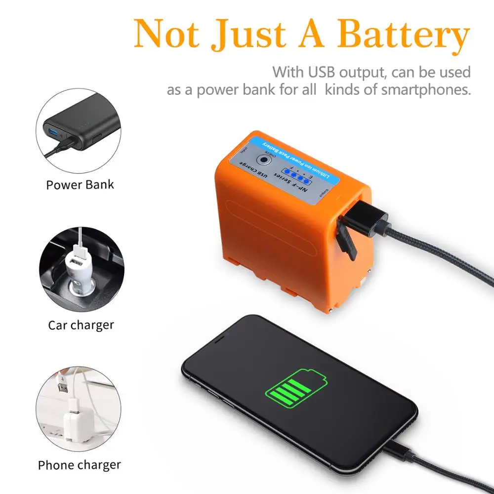 Batmax-bateria Usb para Sony Dcr-vx2100 7800mah Np-f960 Np-f970 F950 Dsr-pd150 Dsr-pd170 Fdr-ax1 Hdr Pcs - Image 4
