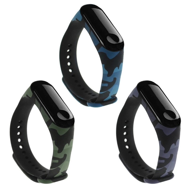 

Camouflage Replacement Silicone Wrist Strap Watch Band for xiaomi MI Band 3 X3UA