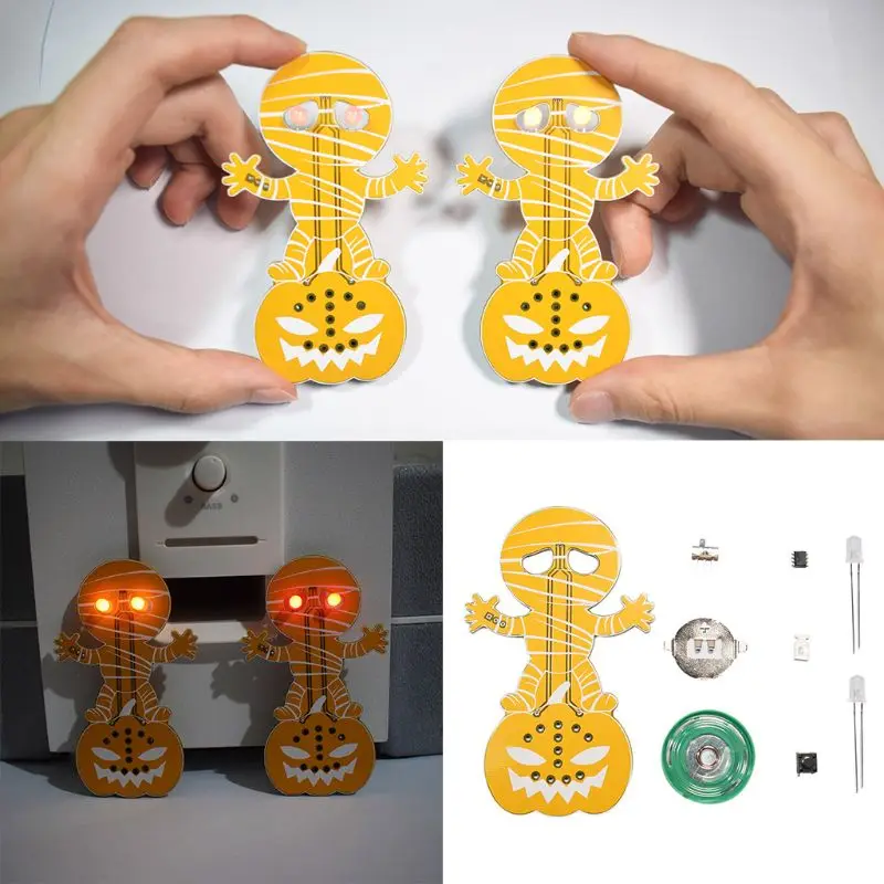 Хэллоуин ужас Тыква Голова Мумия призрак кричащий DIY Kit электронный комплект Декор