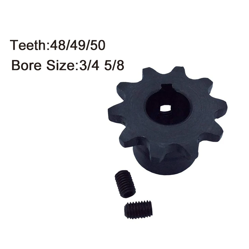 

# 35 Roller Chain Sprocket Bore 3/4" 5/8" 48/49/50 Tooth Black 1Pcs B Type with two setscrews Roller Chain Sprocket For # 35
