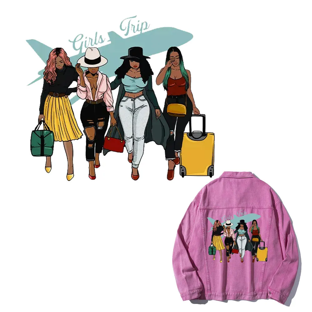 Нашивки GirlSister Trip lron на одежду футболки худи платье виниловые Стикеры для