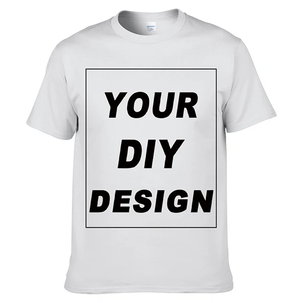 Индивидуальные мужские футболки печать свой собственный дизайн DIY Высококачественная хлопковая футболка для мужчин плюс размер без клея печать XS-3XL#01 - Цвет: white