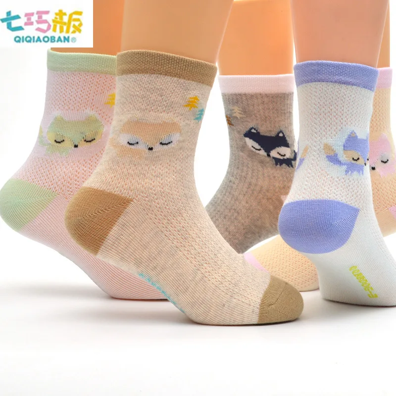 

Spring And Summer Mesh Genuine Product Jigsaw Puzzle Cartoon Children's Socks Tube All Thin Cotton BOY'S Pure Students Cotton Ca