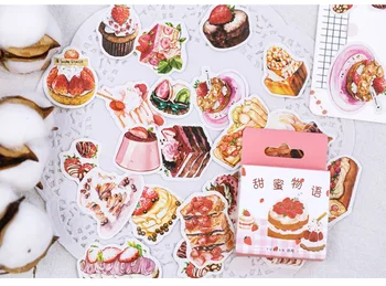 

44pcs Cake Cupcake Design Sticker As Gift Tag Wedding Gift Decoration Scrapbooking DIY Sticker