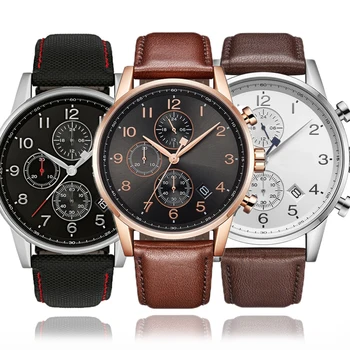 

AAA Men's Watch Simple atmosphere Solid Color Dial Leather Strap Men's Boss Style Waterproof Quartz Watch Men 1513494