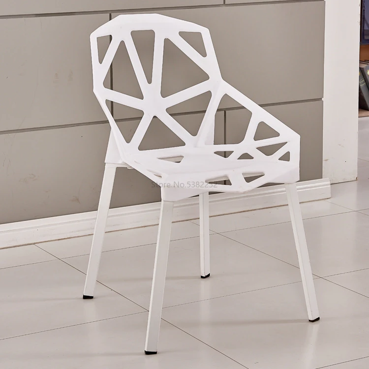 

Chair Concise Modern Originality Wrought Iron Hollow Out Hotel Leisure Time Plastic Chair Adult Backrest Negotiate Computer