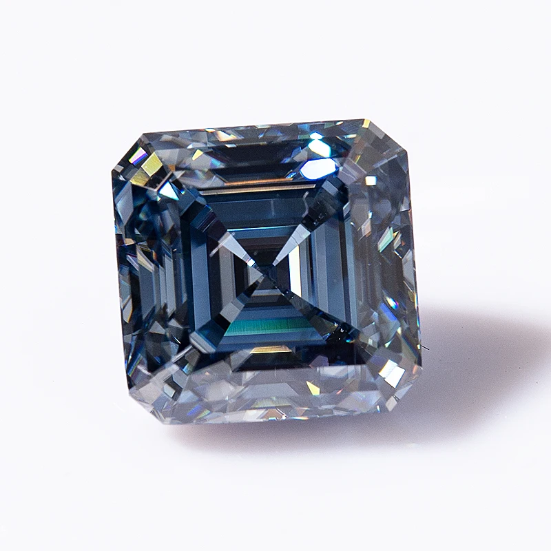 

Holycome Moissanite OEM OEM Order 4x4-10x10mm Fancy Vivid Blue Asscher Cut GRA Certificated Moissanite Brilliant Cut