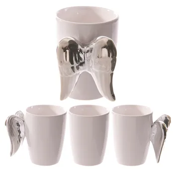 

Creative Mug 3D Angel Wings Coffee Mugs Handpaint Mark Ceramic Cups and Mugs Breakfast Milk Tea Cup Personality Drinkware