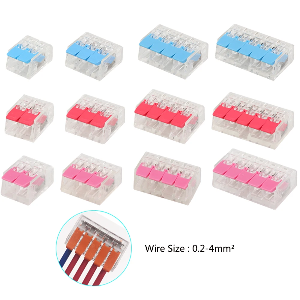 Wire Connector 25/50/100PCS Orange Mini Quick Fast Connectors Universal Compact Plug-in Wire Terminal Home wire Connector