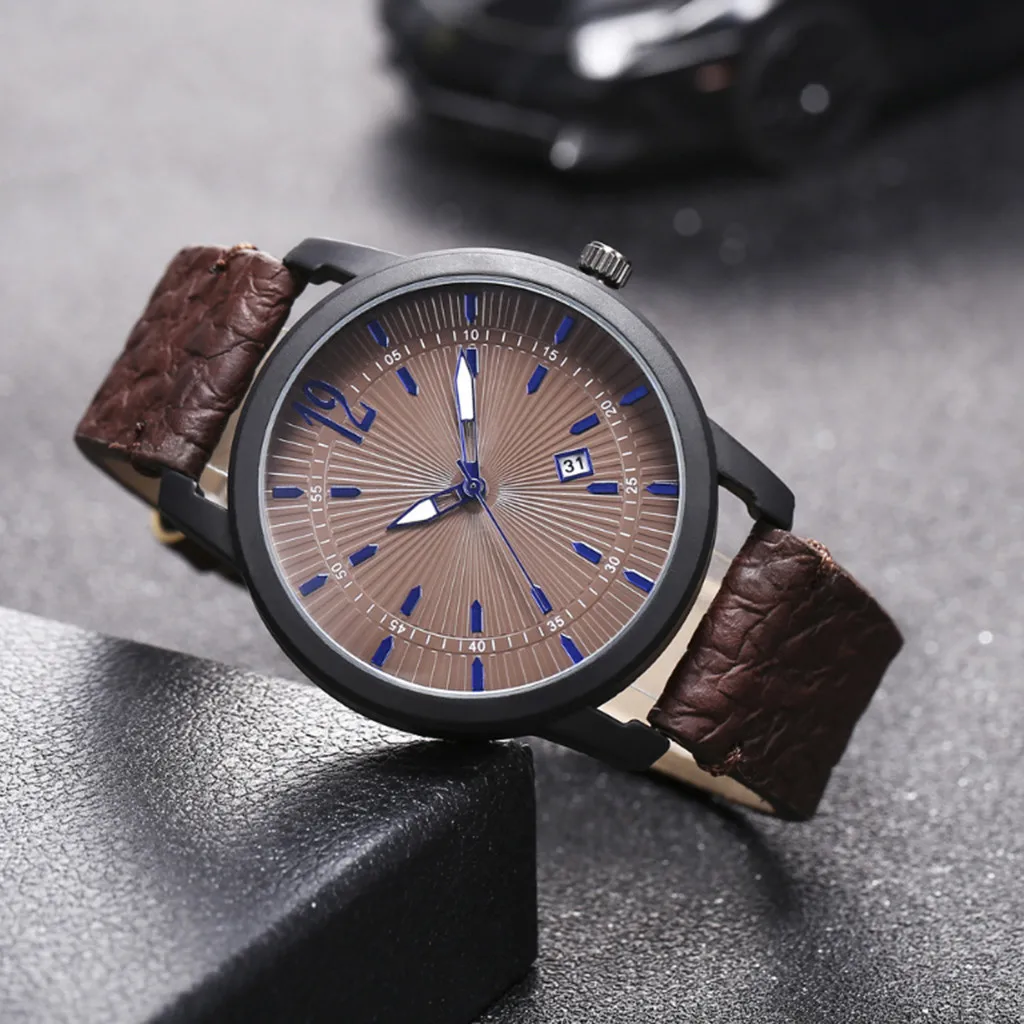 

Simple Men's Hand Table Mechanical Hand Wind Watch Business Single Calendar Belt Male Watches relogio masculino 2020 FJSL