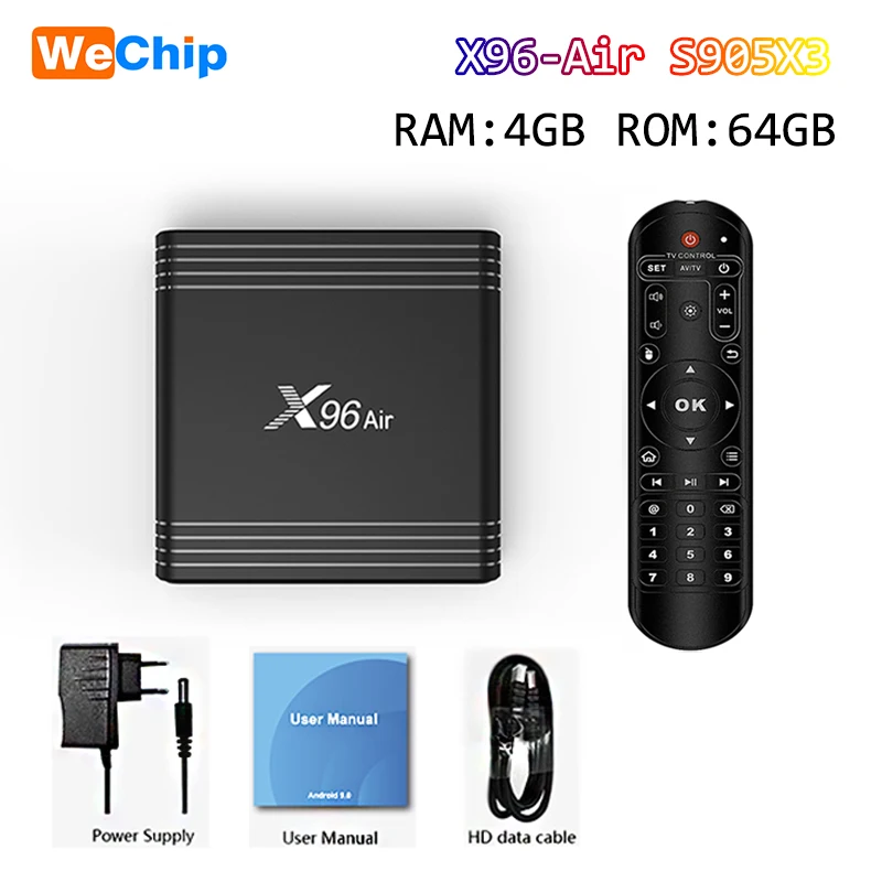 4GB64GB X96 Air Android 9,0 Smart tv BOX Amlogic S905X3 4GB32GB64GB 2GB16GB Dual Wifi Bluetooth 4,0 YouTube 1080P 8K телеприставка - Цвет: 4GB64GB