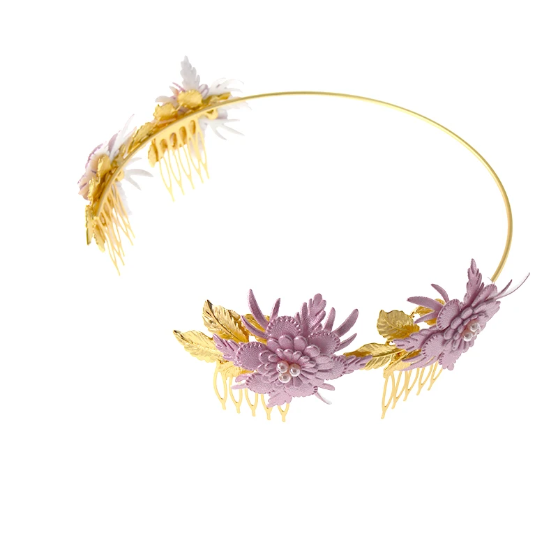 Роскошная винтажная широкая повязка на голову в стиле ретро с белыми и розовыми