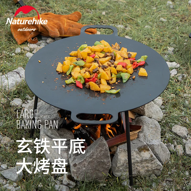 Naturehike Hyun Tie Baking Pan BBQ Pot Flat Bottom Large Baking Tray  Outdoor Camping Cast Iron Pan Barbecue Plate Picnic Supplie - AliExpress