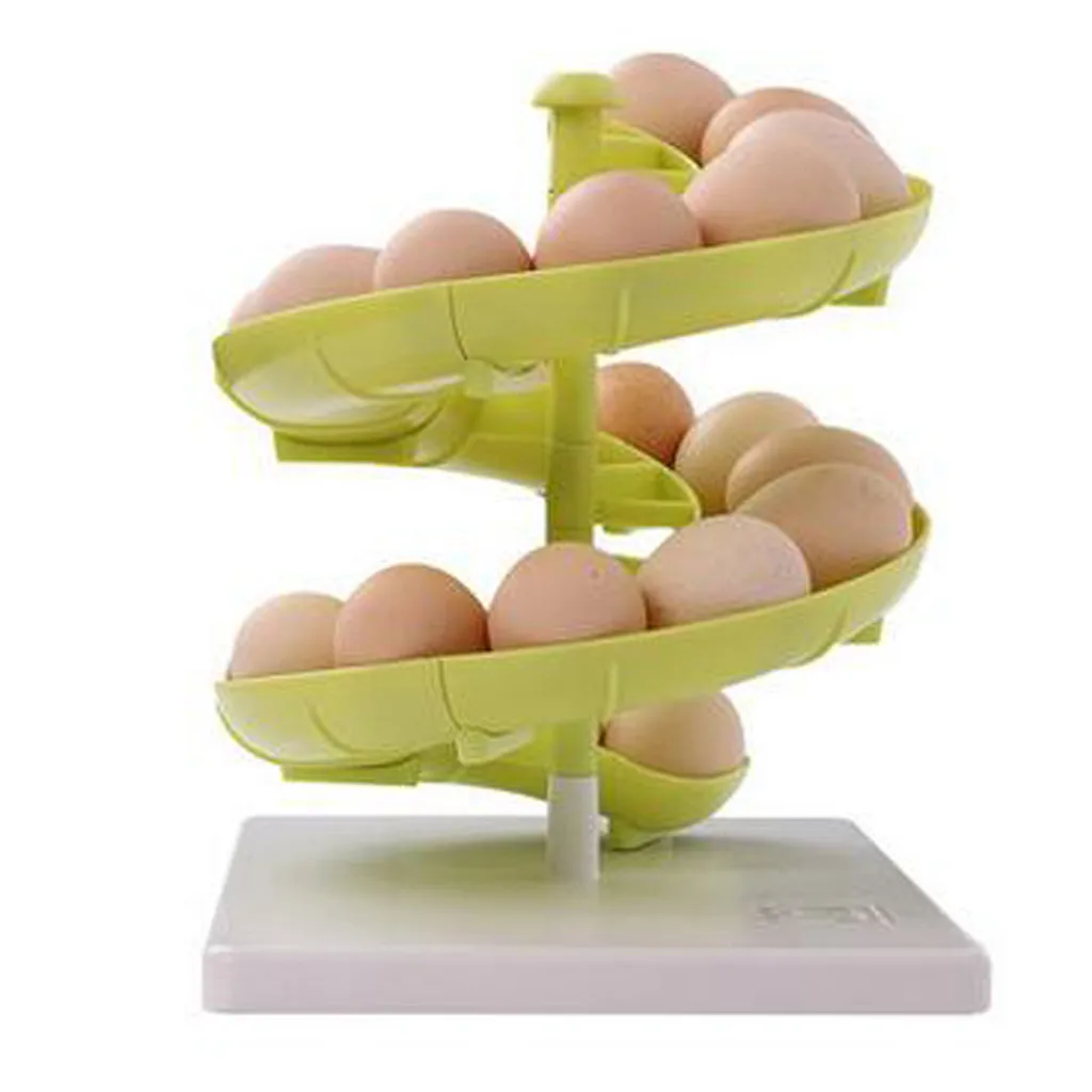Спиральная стойка для яиц диспенсер хранения фруктов держатель дизайн кухонный