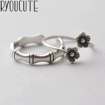 

2019 Retro Ethnic Style Silver Color Flower Rings for Women Bridal Wedding Vintage Open Finger Rings Christmas Gifts