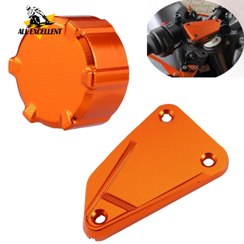 

Motorcycle Rear Front Brake Fluid Cap Cover Master Cylinder Reservoir Fluid Plug Orange For KTM Duke 790 Adventure ADV 2018 2019