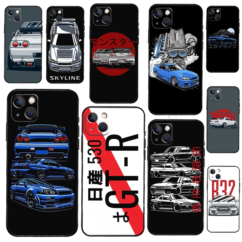 Skyline GTR R32 Case For iPhone 11 12 13 Pro Max Mini X XR XS MAX 6S 7 8 Plus SE 2020 Phone Back Cover clear iphone 12 case