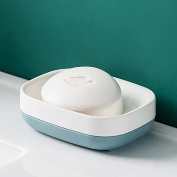 

J&J Double Drain Soap Box Bathroom Drain Soap Box Soap Rack Bathroom Shelf Soap Storage Case