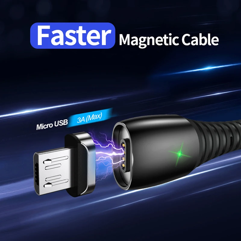 5А кабель type-c Магнитный кабель Micro Usb кабель для зарядки магнитное зарядное устройство для телефона шнур для быстрой зарядки для xiaomi huawei samsung