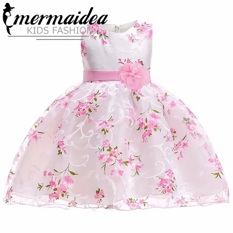 Vestido/летнее платье для девочек платье для дня рождения для девочек от 2 до 10 лет вечерние платья принцессы с цветочным рисунком Одежда для девочек подарок для малышей