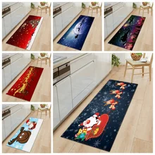 Carpet Christmas Santa Claus Elk Cartoon Print Area Rug Soft Floor Pad Doormat For Kitchen Living Dining Dorm Room Bedroom Decor