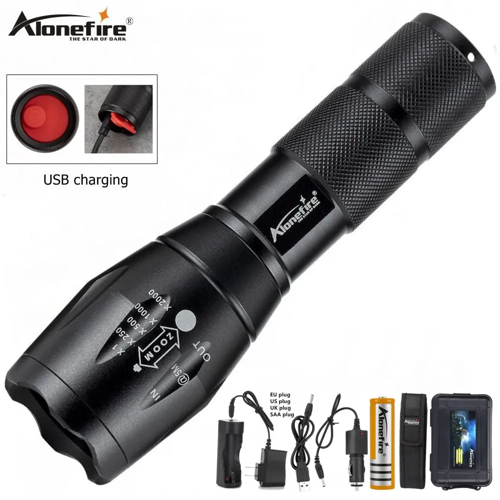 

Alonefire G700-C Led flashlight Ultra Bright torch T6/L2/V6 Camping light USB rechargeable waterproof Zoomable Bicycle Light