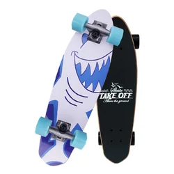 2021 New Fish Beginer Single Kicktail Cruiser Rocker Shape Road Skateboard Teenager Adult Skating Street Board Maple 4 Wheels