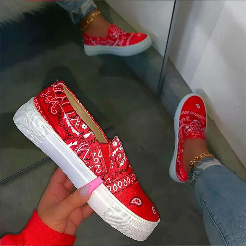 snakeskin platform slip on