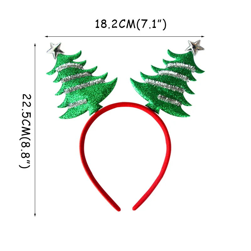 Christmas Costume Merry Christmas Tree Reindeer Horn Snowflake LED Hat Glasses Headband Christmas Decorations for Home Gift Noel - Color: 1pcs headband