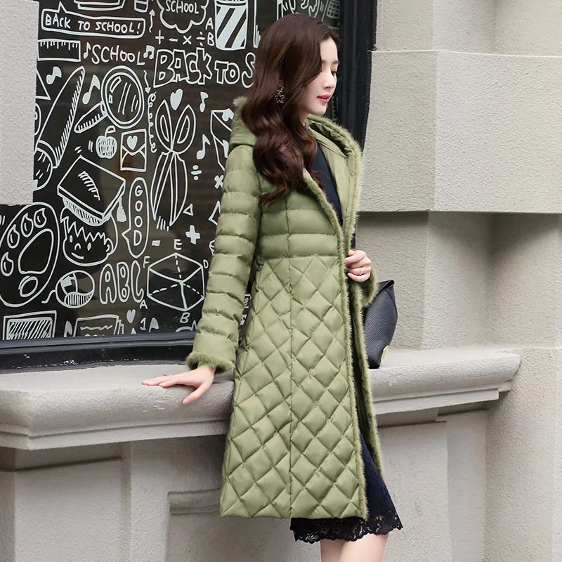 

2018 Winter Medium-length New Style Women's Korean-style Versitile Fashion Slim Fit Slimming Cotton-padded Clothes Cotton Coat C