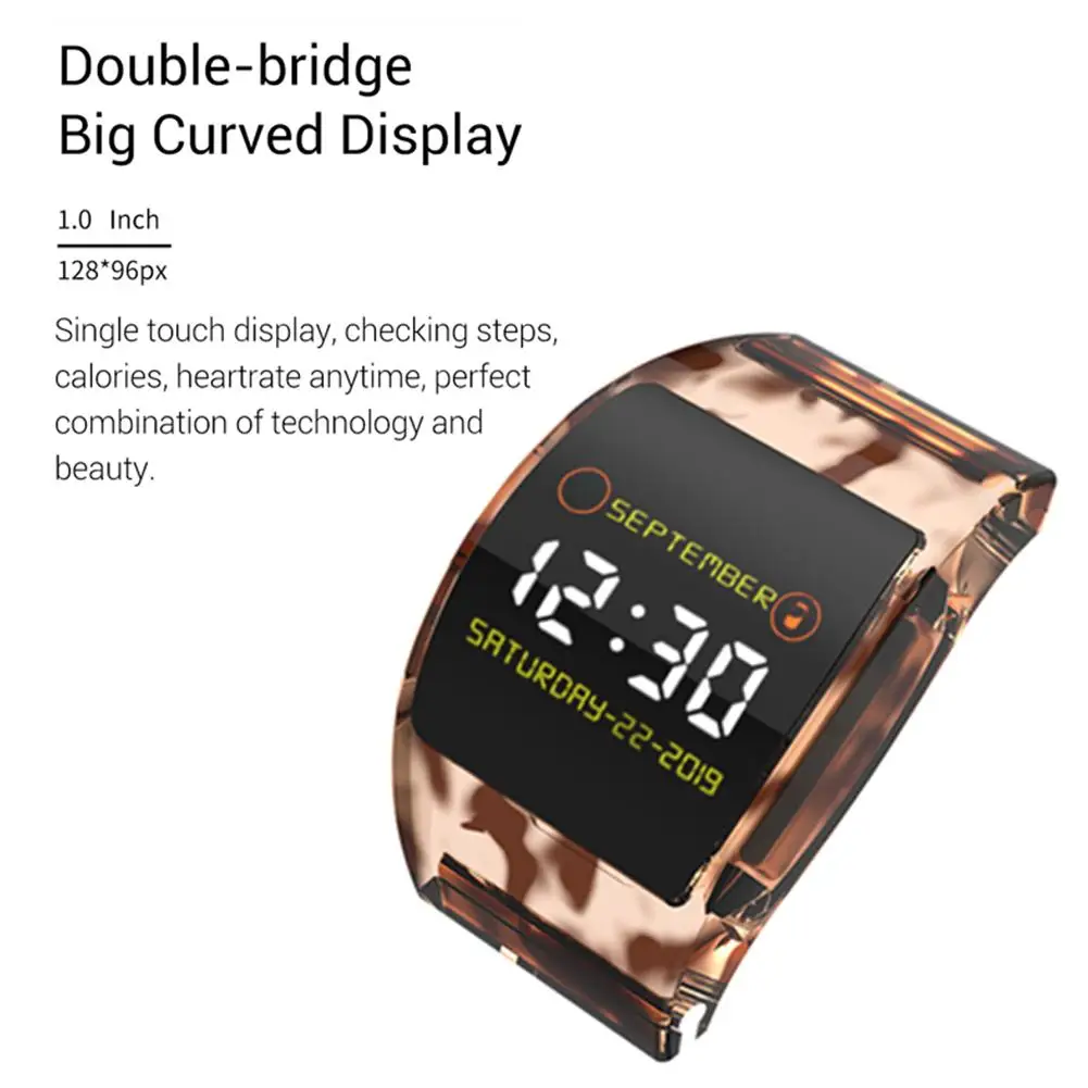 P63 Curved Screen Sports Smart Bracelet Step Counter Deep Waterproof Bluetooth Wristband Heart Rate Blood Pressure Monitor Watch