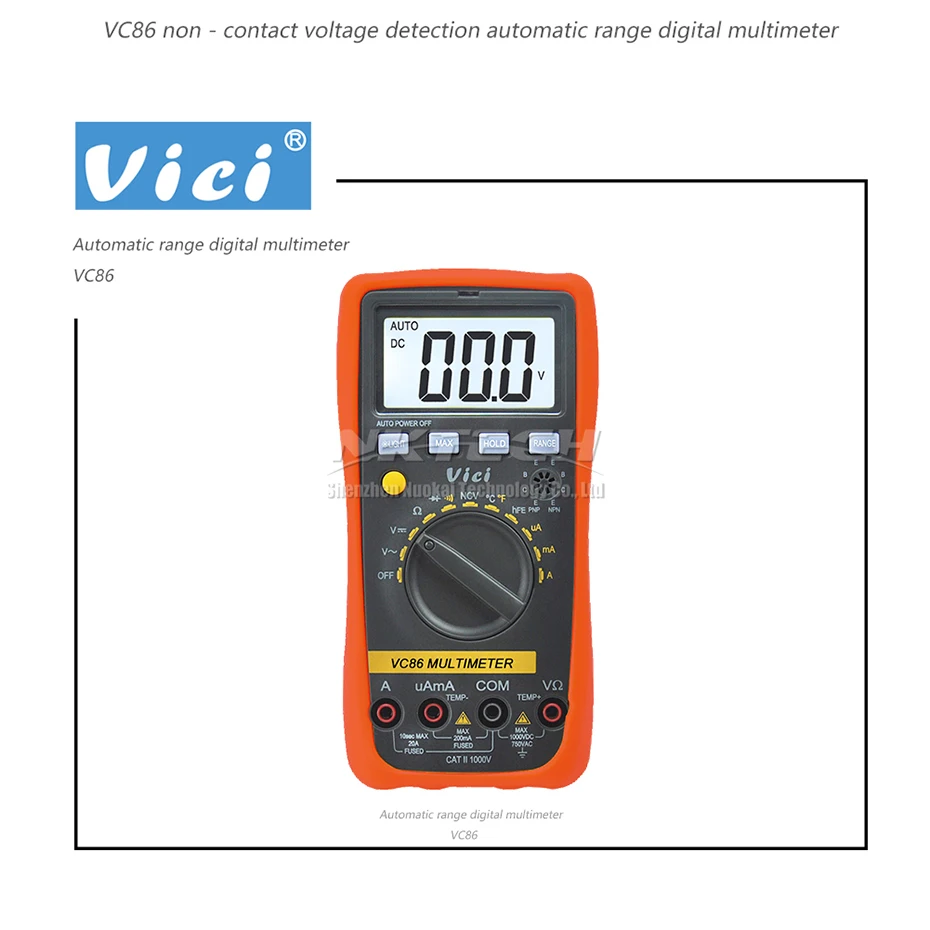 VICI VC86 Цифровой мультиметр Авто-диапазон VC86 Амперметр Вольтметр Омметр температура AC DC Вольт Ампер сопротивление NCV диод hFE Тест