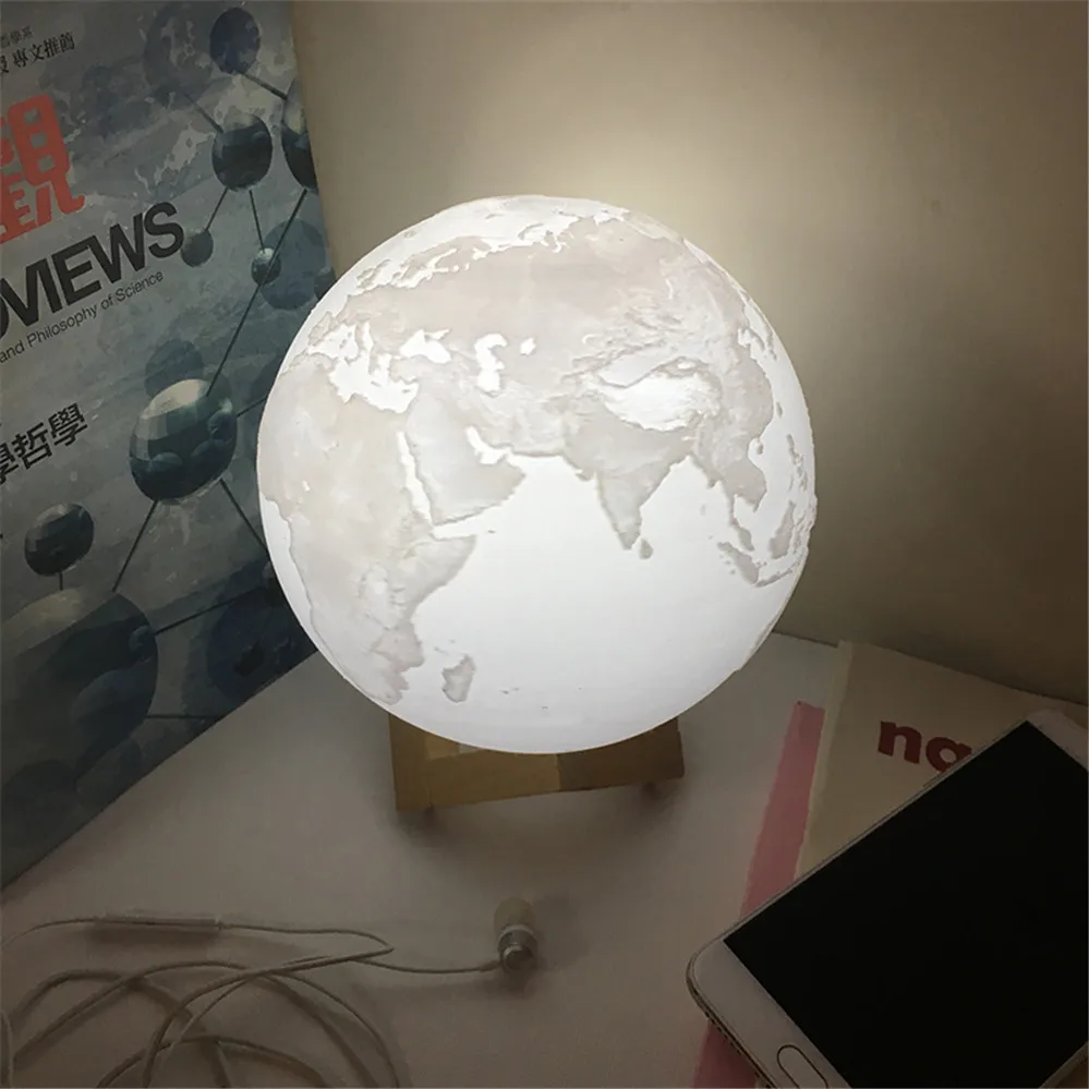 Скандинавская 3d печать Нептун Глобус PLA настольная лампа для детей Спальня Кабинет домашний деко окружающий светильник Детский праздник gfit ночной Светильник