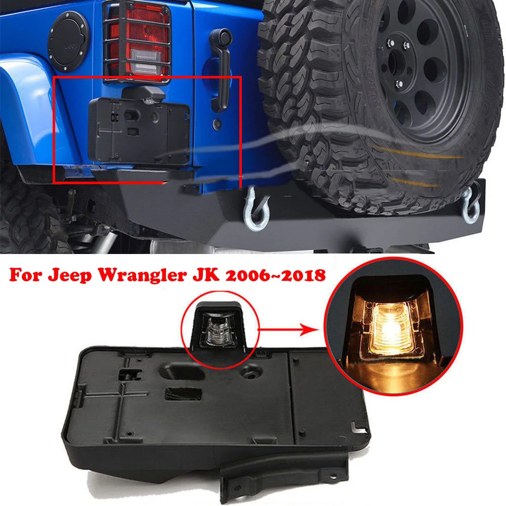 Kit Caméra De Recul HD Pour Jeep Wrangler JK (2006-2020) - Capteur CMOS, Vision Nocturne, étanche IP67 - Montage Dans Feu De Plaque