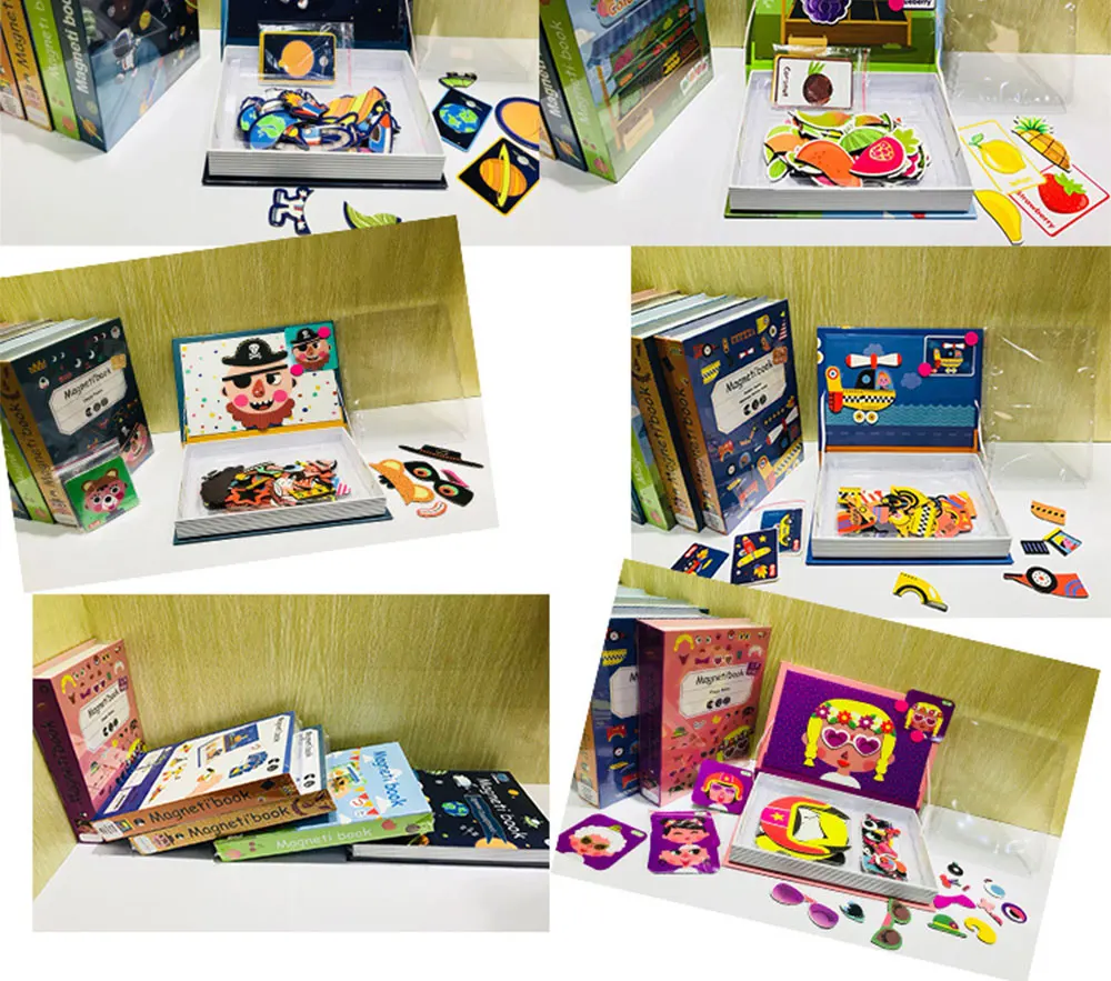 Магнитная головоломка игры для детей DIY Художественный мольберт животные Магнитная головоломка Обучающие игрушки-пазлы детские игрушки