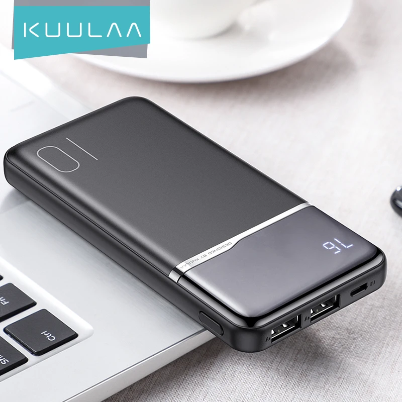 KUULAA Power Bank 10000 мАч портативный аккумулятор для зарядки мА повербанк USB Внешнее