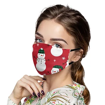 

1pc Adult Face Mask Christmas printing Washable Mouth Face mask Outdoor Breathable Reusable Earloops mouth mask Mondkapjes