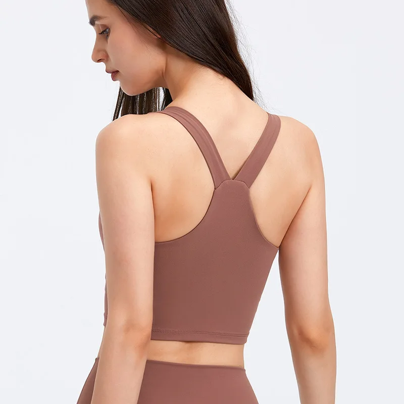 Lulu High Quality Butter Soft Fitness Bra Gym Yoga Vest Women Athletic Run Sports Tank Top Run With Chest Pad Push Up Clothing