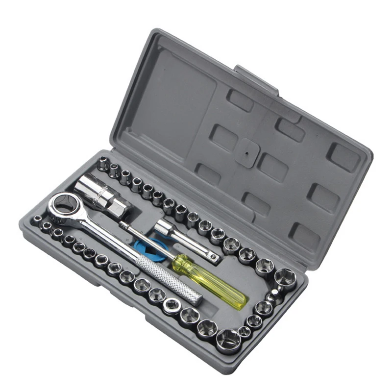 40pcs/Set Wrench Socket Set Emergencytool Car Sleeve Combination Car Screw Removal Installation Tool Auto Motorcycle Repair