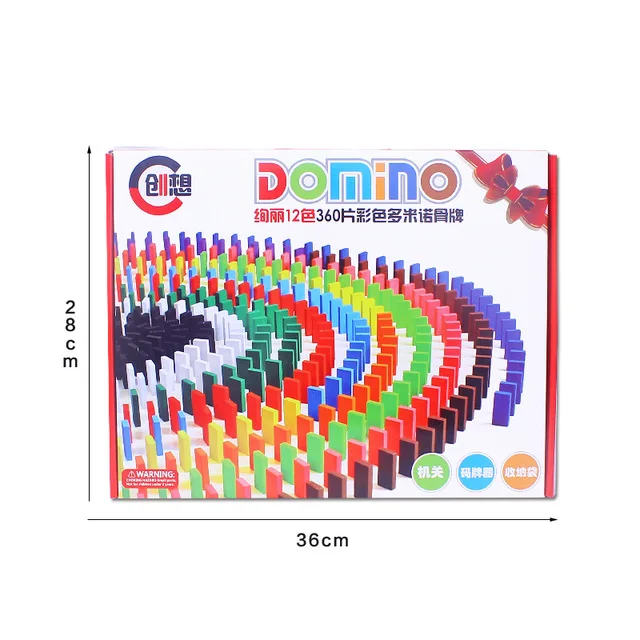 Domino Toys Children Wooden Toys Colored Domino Game Buliding Blocks Kits Early Educational Puzzle Toy Children's Christmas Gift - Цвет: 360 pcs and 4 organs
