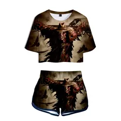 Creepypasta крутые 3D летние комплекты из двух предметов женские супер шорты/короткий рукав укороченный топ одежда 2019 горячая Распродажа kpop